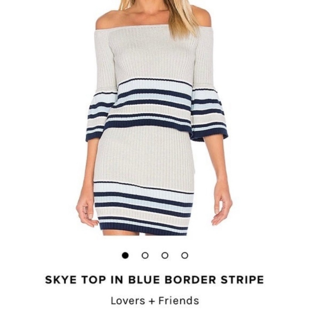 Lovers and Friends stripe top and skirt set